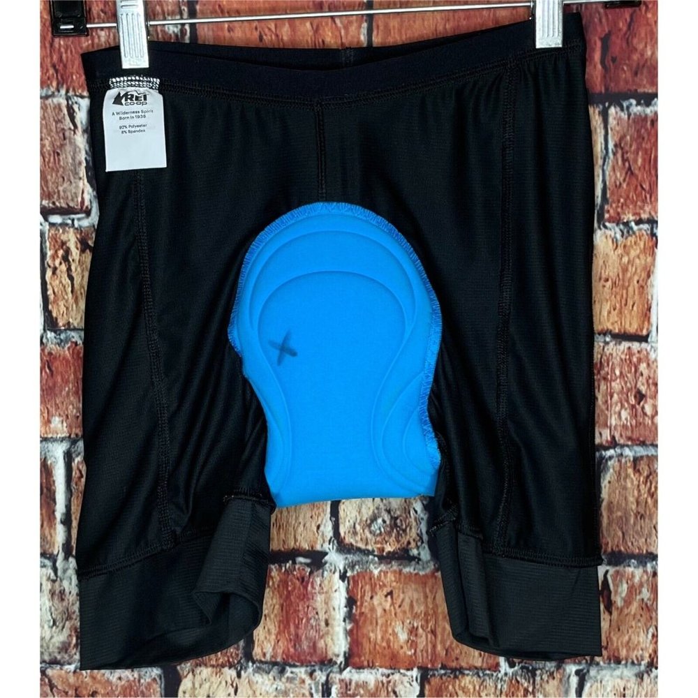 REI Co-op Black Padded Cycling Biking Ride Shorts Men’s Small Polyester Spandex - Picture 4 of 5